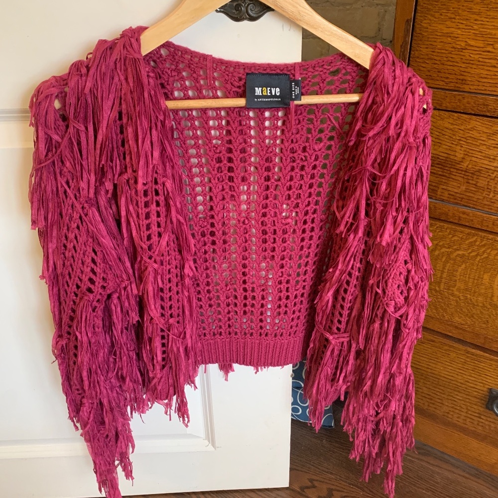 Anthropologie Maeve fringe sweater